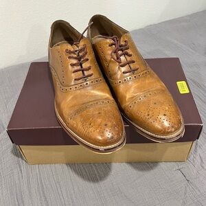 Johnston & Murphy Conrad cap toe tan calf skin shoes